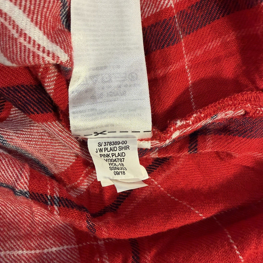 Old Navy Girls Sz XL 14 Plaid Flannel Red Shirt Dress Button-Up W/ Tie Waist - Picture 4 of 10